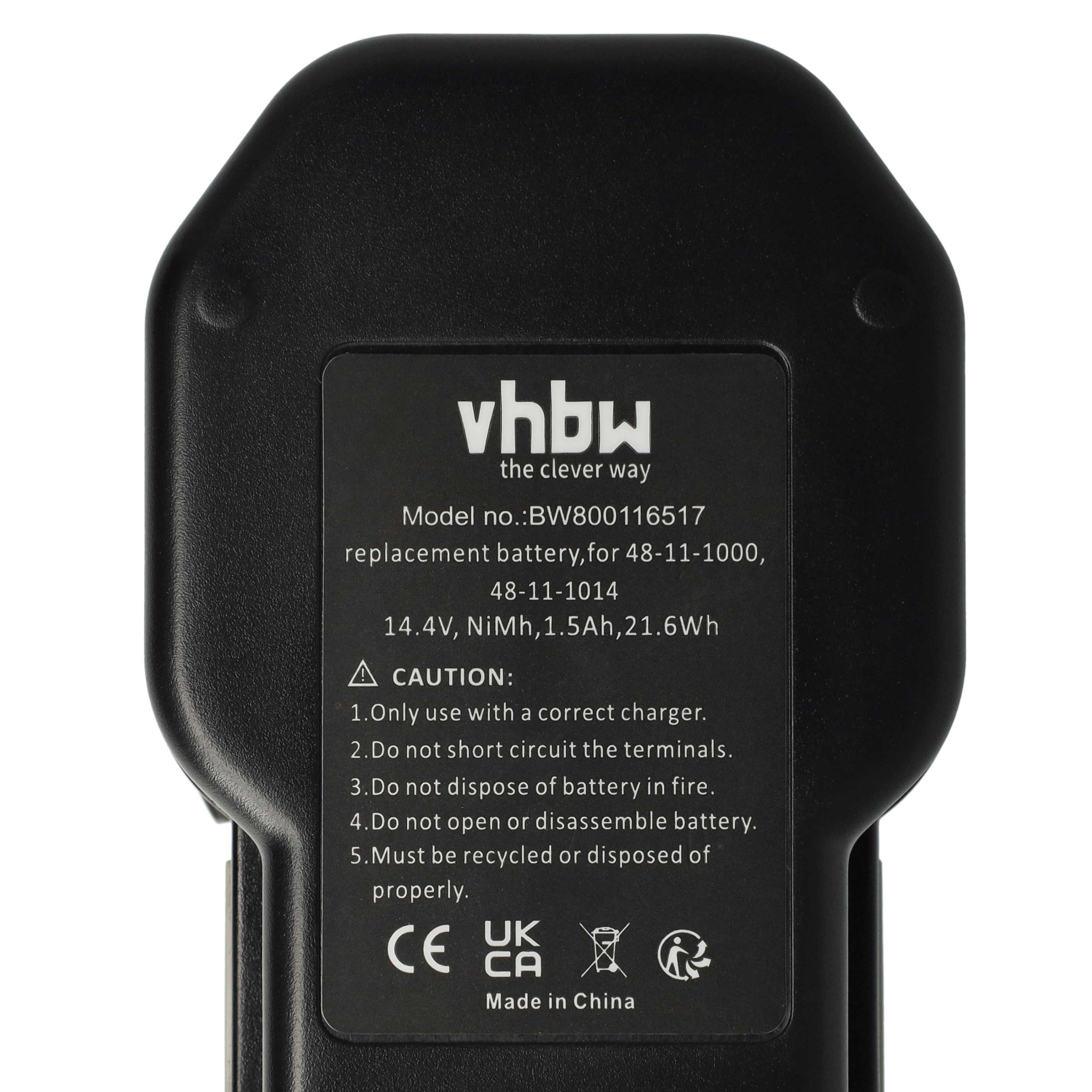 Akku (2x Stück) 14,4V als Ersatz für AEG 48-11-1000, 48-11-1024, 48-11-1014 - 1500mAh, NiMH